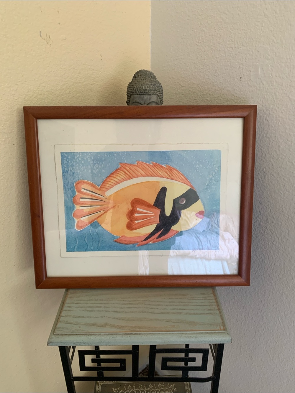 Framed Orange Fish Home Art.